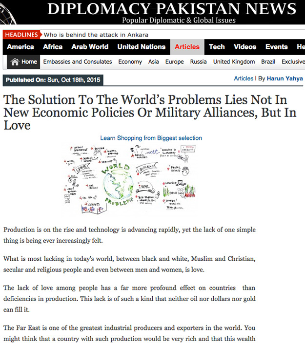  Dünyadaki Sorunların Çözümü Ekonomi Politikaları ve Askeri İttifaklar ile Değil Sevgiyle Çözülür 