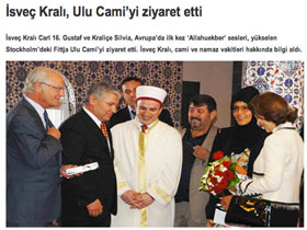İsveç Kralı Fittja Ulu Camii’ni ziyaret etti