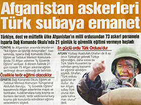 Afghan troops entrusted to Turkish officers
