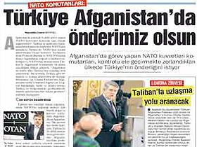 Nato komutanları: Türkiye Afganistan'da önderimiz olsun