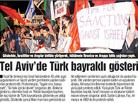 Tel Aviv'de Türk bayraklı gösteri
