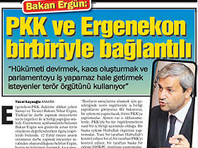 İddia edilen Ergenekon Terör Örgütü ile PKK bağlantılı