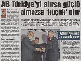 Ali Babacan: AB Türkiye'yi alırsa güçlü, almazsa küçük olur