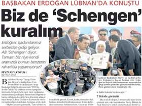 Başbakan Erdoğan Lübnan'da Ortadoğu Schengen'i önerdi