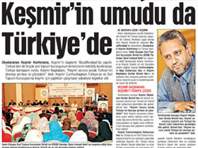 Keşmir'in umudu da Türkiye'de