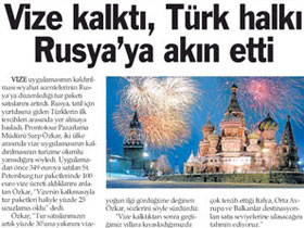 Visa is lifted, Turkish people flocked into Russia