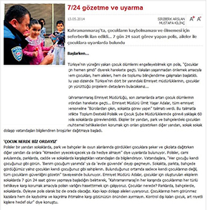 In Kahramanmaraş the Police started a campaign for the protection and warning of the children