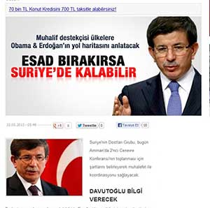 Davutoğlu: Al-Assad can run for election if he thinks he will be supported 