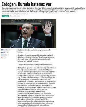 Mr. Erdoğan: Our Mistake Lies Here 