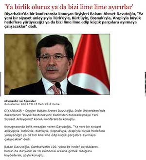 Davutoğlu: Türk’üyle, Kürt’üyle, Boşnak’ıyla, Arap