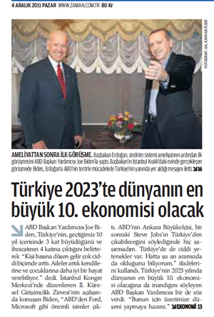 Türkiye 2023’te dünyanın en büyük 10. ekonomisi olacak
