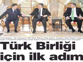 İstanbul'da Türk dili konuşan ülkeler parlamenter asamblesi toplantısı yapıldı. Bu toplantı basında Türk Birliği için ilk adım olarak yer aldı