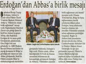 Erdoğan’dan Abbas'a birlik mesajı