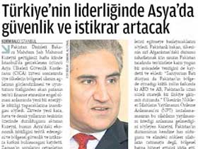 Türkiye'nin liderliğinde Asya'da güvenlik ve istikrar olacak
