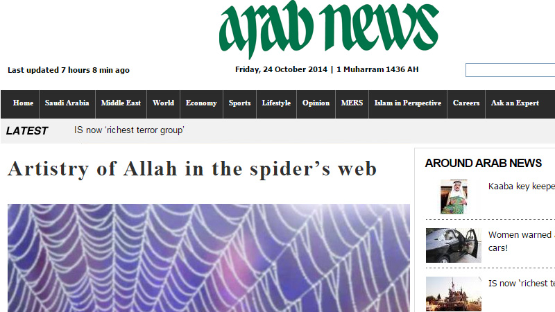 Artistry of Allah in the spider’s web || Arab News