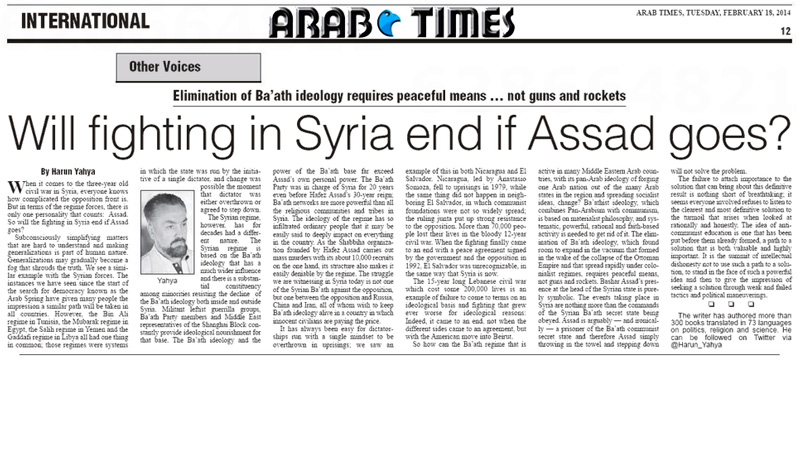 Will the fighting end if Assad goes? || Arab Times