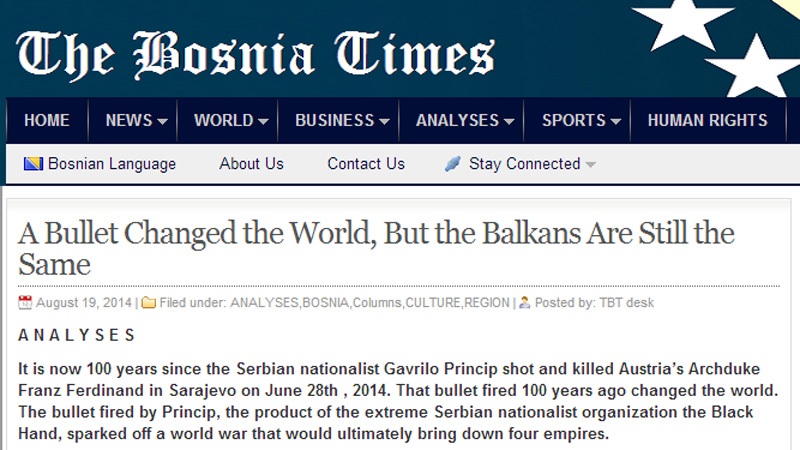 A Bullet Changed the World, But the Balkans Are St