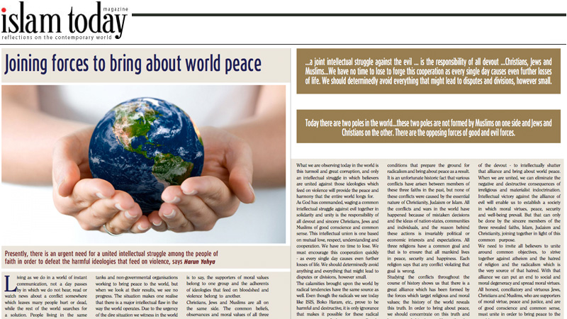 Joining forces to bring about world peace || Islam Today magazine