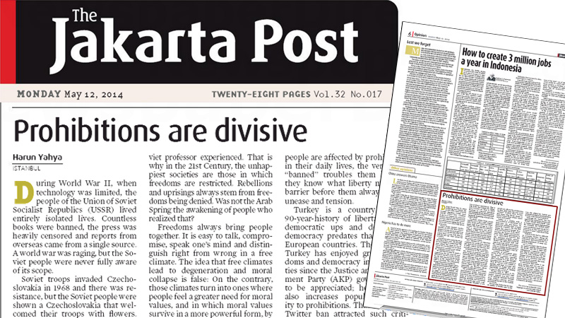 Yasaklar yıpratıcı, özgürlükler uzlaştırıcıdır || The Jakarta Post