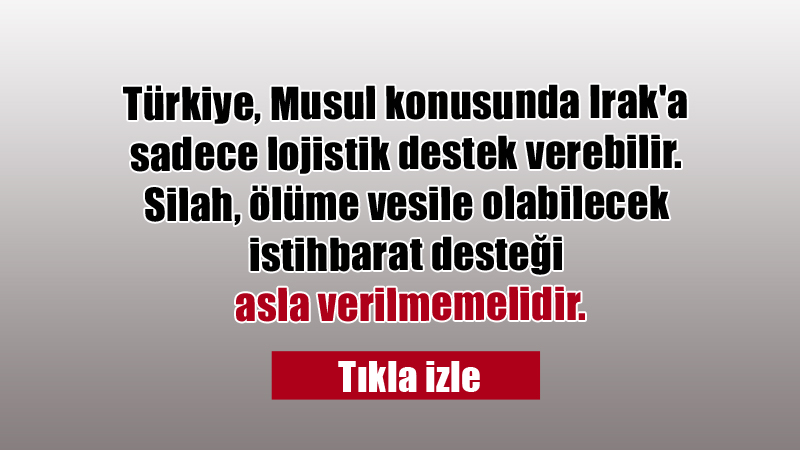 Türkiye, Musul konusunda Irak'a sadece lojistik de