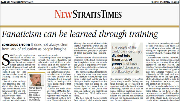 Bağnazlar öğretilerini nesilden nesile aktarırlar || New Straits Times