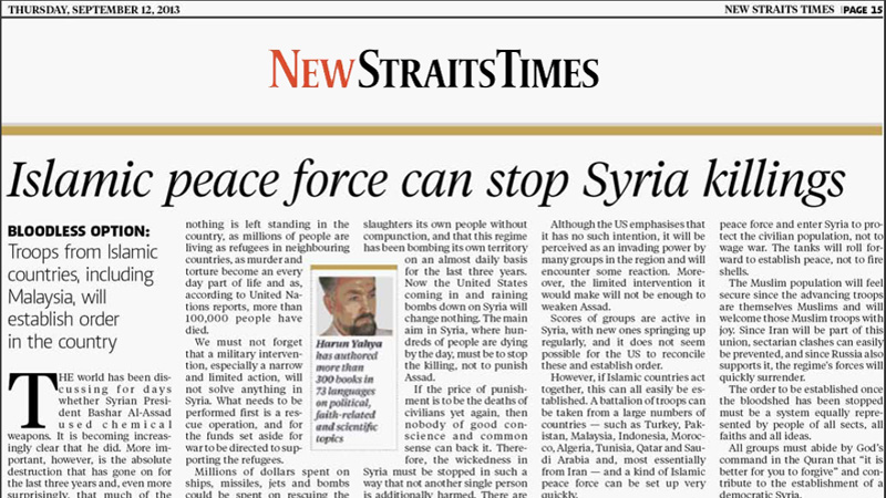 Suriye’de savaş yerine barış operasyonu yapılsın || New Straits Times
