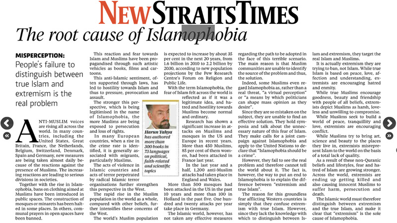 Muslims Must Explain the World the Difference between Extremism and the True Islam || New Straits Times