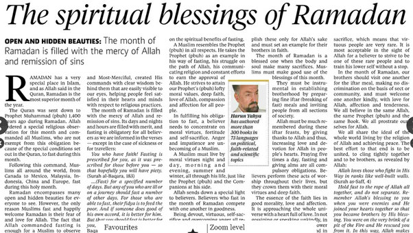 Ramazan, ruhların eğitildiği mübarek bir ay… || New Straits Times