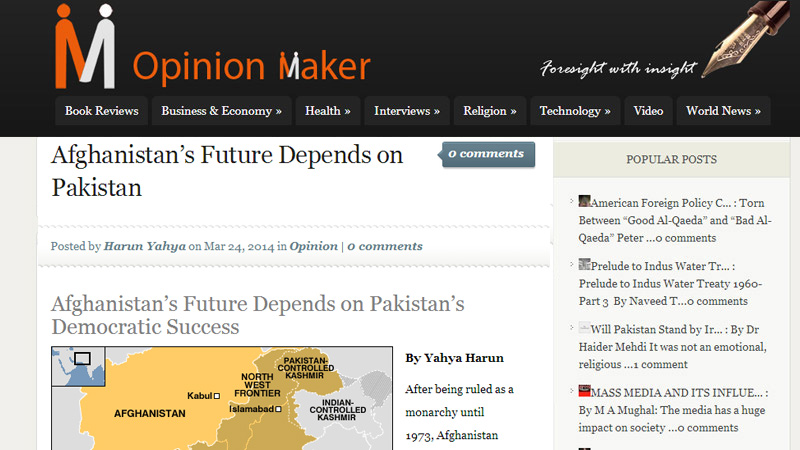 Afganistan'ın Geleceği Pakistan'ın Demokrasi Başarısına Bağlı || Opinion Maker