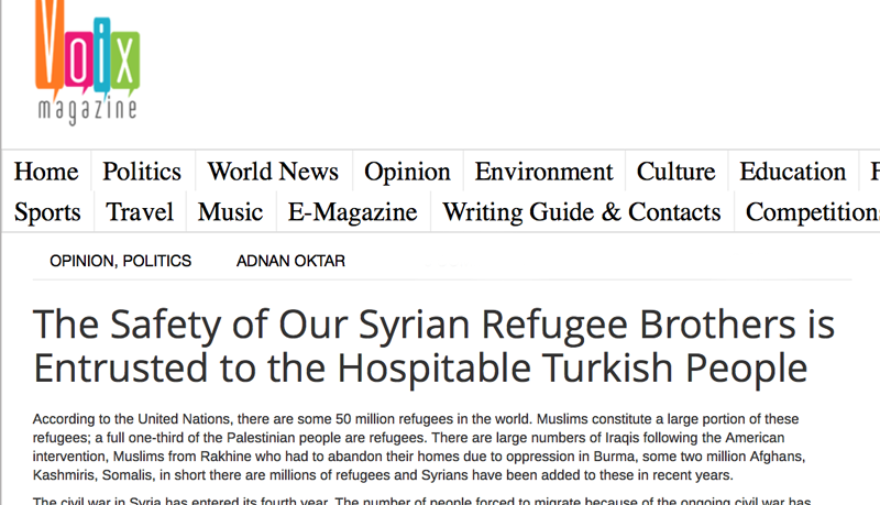 The Safety of Our Syrian Refugee Brothers is Entrusted to the Hospitable Turkish People||Voix Magazine