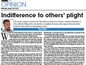 Indifference to others’ plight
