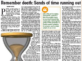 Remember death: Sands of time running out