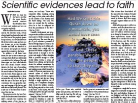 Scientific evidences lead to faith