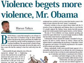 Gewalt führt zu mehr Gewalt, Herr Obama
