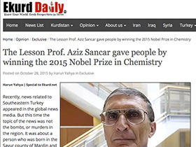 The Lesson Prof. Aziz Sancar gave people by winning the 2015 Nobel Prize in Chemistry