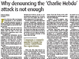 Charlie Hebdo saldırısını sadece kınamak yeterli değil