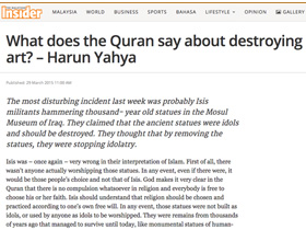 What does the Quran say about destroying art?