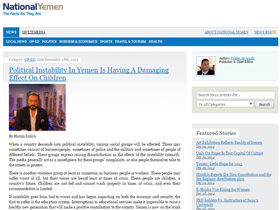 Die instabile politische Lage in Jemen beeinflusst Kinder negativ