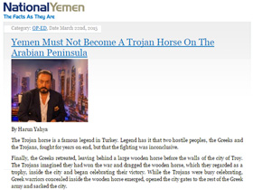 Yemen Arap Yarım Adası’ndaki Truva atı olmamalı
