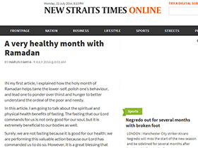 Ramazan ile sağlık dolu bir ay