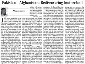 Pakistan - Afghanistan: Rediscovering brotherhood