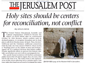 Holy sites should be centers for reconciliation, not conflict