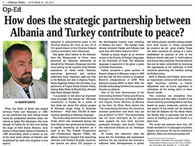 Arnavutluk ve Türkiye’nin Stratejik Ortaklığı Barı