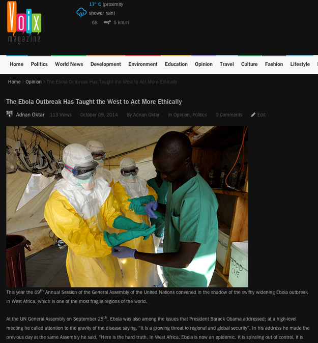 Ebola virusu Qərbə daha etik olmağı öyrətdi