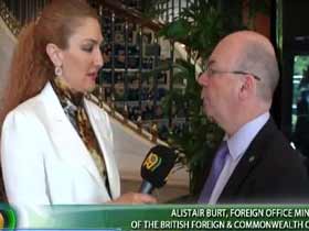 What did Alistair Burt, -Foreign Office Minister of The Brisitsh Foreign & Commonwealth Office-  say for A9 and Turkish Islamic Union?