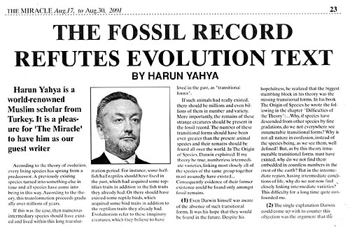 Fosil Kayıtları Evrimi Reddediyor