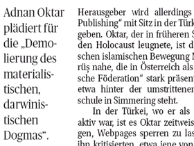 Avusturya'nın En Çok Okunan Gazetesi Die Presse'de Sayın Adnan Oktar'ın   Evrim Aldatmacası Kitabıyla İlgili Haber