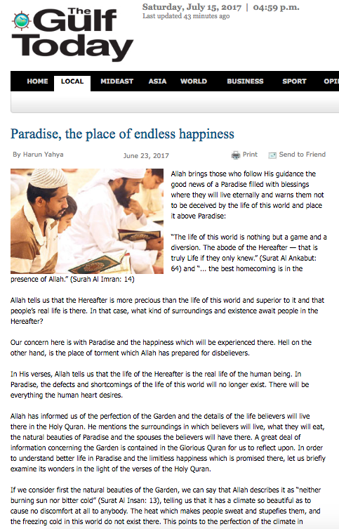 Paradise, the place of endless happiness