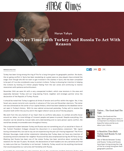 A Sensitive Time Both Turkey And Russia To Act Wit