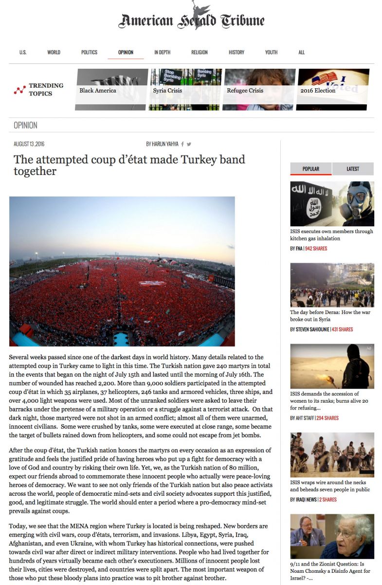 The attempted coup d’état made Turkey band together 